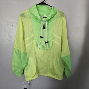 Ocean Pacific Vintage Medium Neon Green Yellow Windbreaker Jacket Unisex 80s 90s